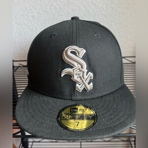 New Era Black and White Chicago Sox Fitted Hat